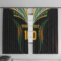 Custom Cook Islands Rugby League Window Curtain Tatau Tribal Pattern-Special Edition Black Color
