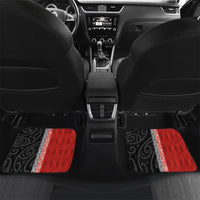Custom Tonga and New Zealand Rugby Car Mats Maori Mix Ngatu Pattern