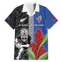 Custom Samoa and New Zealand Rugby Family Matching Tank Maxi Dress and Hawaiian Shirt Teuila Samoan and Maori Warrior