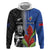 Custom Samoa and New Zealand Rugby Zip Hoodie Teuila Samoan and Maori Warrior