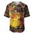Personalized Australia and Papua New Guinea Together Baseball Jersey Kangaroo Aboriginal Art and Bird-of-paradise Oro Tribal Motifs - Polynesian Pride