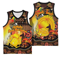 Personalized Australia and Papua New Guinea Together Basketball Jersey Kangaroo Aboriginal Art and Bird-of-paradise Oro Tribal Motifs LT03 - Polynesian Pride