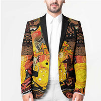 Personalized Australia and Papua New Guinea Together Blazer Kangaroo Aboriginal Art and Bird-of-paradise Oro Tribal Motifs LT03 - Polynesian Pride