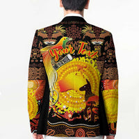 Personalized Australia and Papua New Guinea Together Blazer Kangaroo Aboriginal Art and Bird-of-paradise Oro Tribal Motifs LT03 - Polynesian Pride