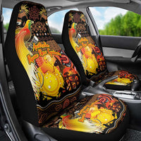 Australia and Papua New Guinea Together Car Seat Cover Kangaroo Aboriginal Art and Bird-of-paradise Oro Tribal Motifs LT03 - Polynesian Pride