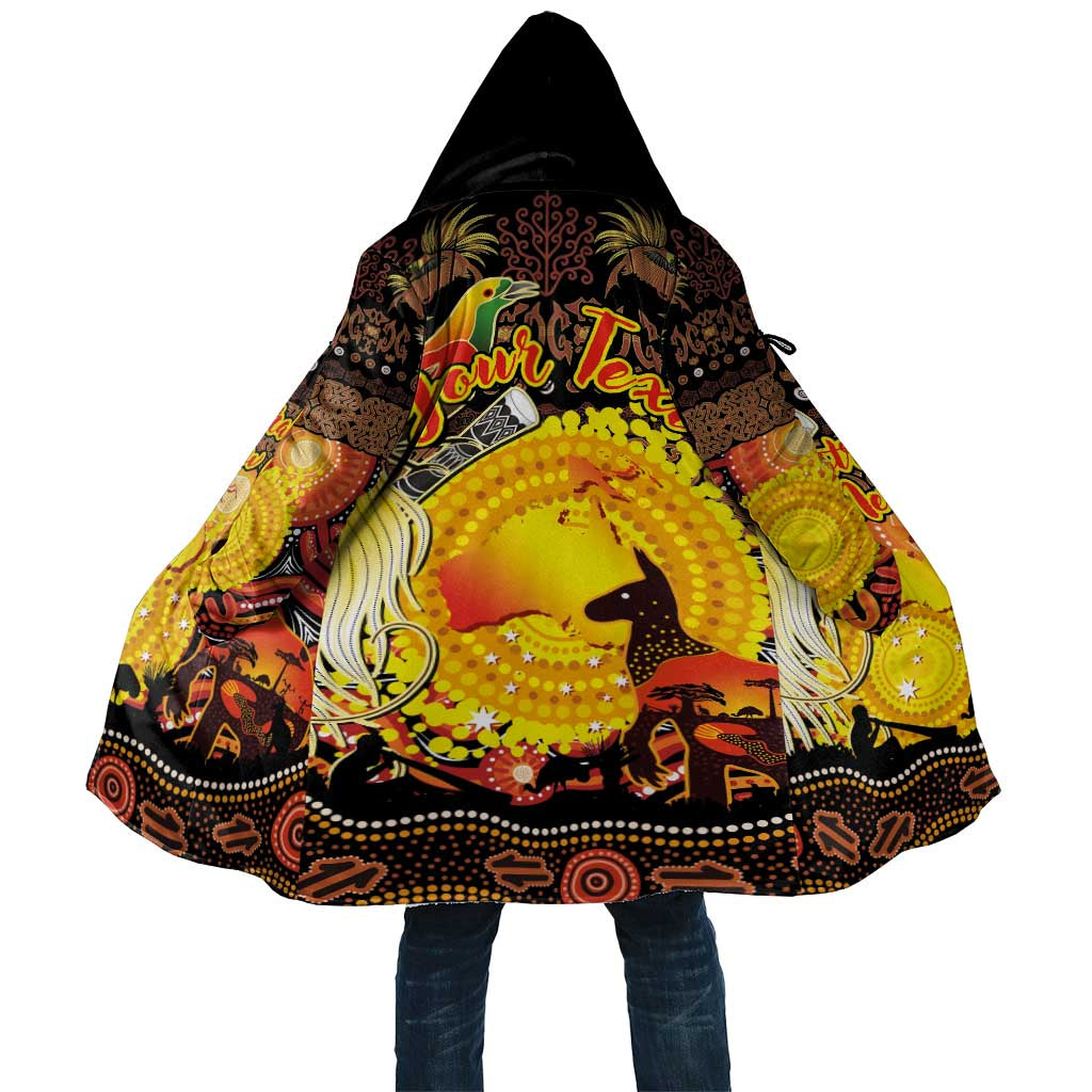Personalized Australia and Papua New Guinea Together Cloak Kangaroo Aboriginal Art and Bird-of-paradise Oro Tribal Motifs - Polynesian Pride