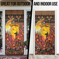 Personalized Australia and Papua New Guinea Together Door Cover Kangaroo Aboriginal Art and Bird-of-paradise Oro Tribal Motifs LT03 - Polynesian Pride
