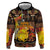 Personalized Australia and Papua New Guinea Together Hoodie Kangaroo Aboriginal Art and Bird-of-paradise Oro Tribal Motifs - Polynesian Pride