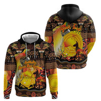 Personalized Australia and Papua New Guinea Together Hoodie Kangaroo Aboriginal Art and Bird-of-paradise Oro Tribal Motifs - Polynesian Pride