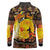 Personalized Australia and Papua New Guinea Together Long Sleeve Polo Shirt Kangaroo Aboriginal Art and Bird-of-paradise Oro Tribal Motifs - Polynesian Pride