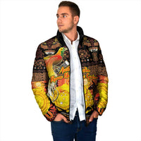 Personalized Australia and Papua New Guinea Together Padded Jacket Kangaroo Aboriginal Art and Bird-of-paradise Oro Tribal Motifs LT03 - Polynesian Pride
