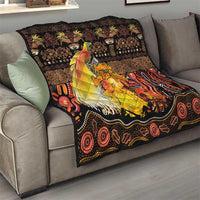 Australia and Papua New Guinea Together Quilt Kangaroo Aboriginal Art and Bird-of-paradise Oro Tribal Motifs - Polynesian Pride