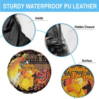 Australia and Papua New Guinea Together Spare Tire Cover Kangaroo Aboriginal Art and Bird-of-paradise Oro Tribal Motifs LT03 - Polynesian Pride