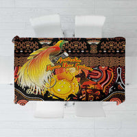 Australia and Papua New Guinea Together Tablecloth Kangaroo Aboriginal Art and Bird-of-paradise Oro Tribal Motifs - Polynesian Pride