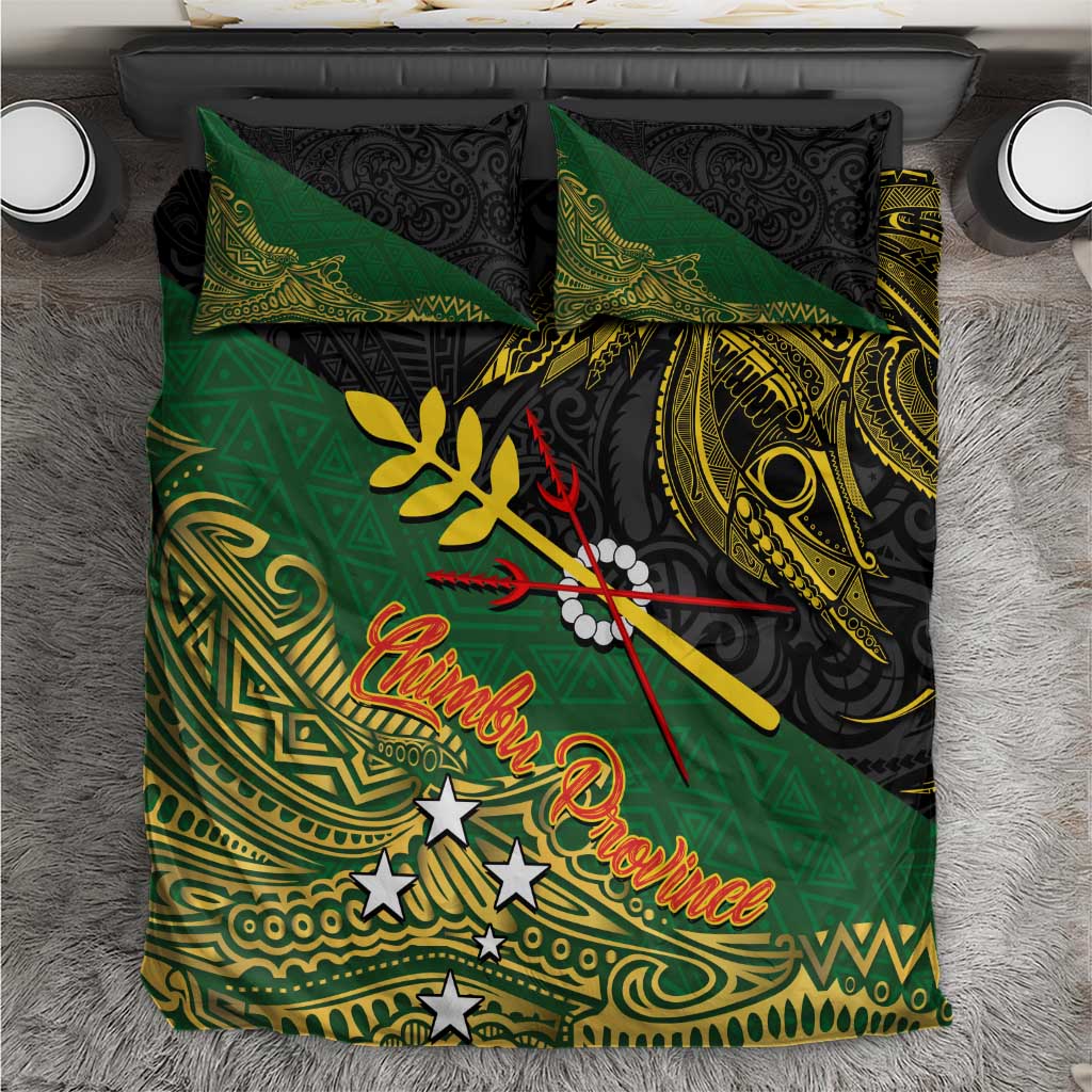 Chimpu Province Papua New Guinea Bedding Set Bird-of-paradise Art Tattoo and Melanesian Motifs - Polynesian Pride