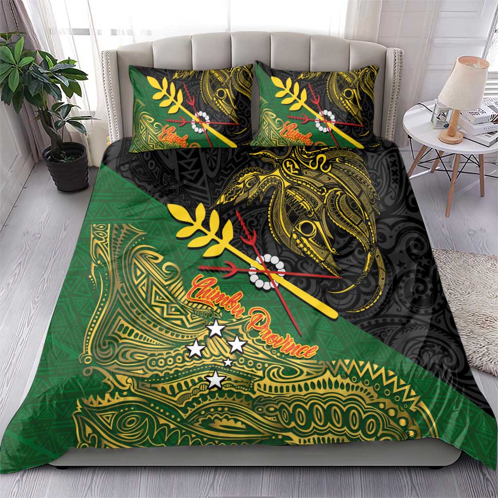 Chimpu Province Papua New Guinea Bedding Set Bird-of-paradise Art Tattoo and Melanesian Motifs - Polynesian Pride