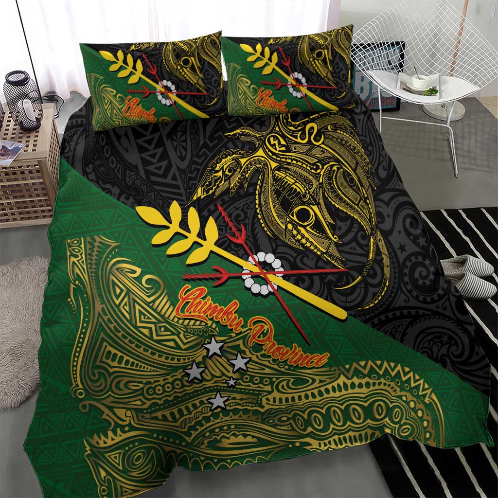 Chimpu Province Papua New Guinea Bedding Set Bird-of-paradise Art Tattoo and Melanesian Motifs - Polynesian Pride
