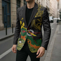 Personalized Chimpu Province Papua New Guinea Blazer Bird-of-paradise Art Tattoo and Melanesian Motifs - Polynesian Pride