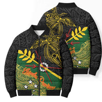 Personalized Chimpu Province Papua New Guinea Bomber Puffer Jacket Bird-of-paradise Art Tattoo and Melanesian Motifs - Polynesian Pride