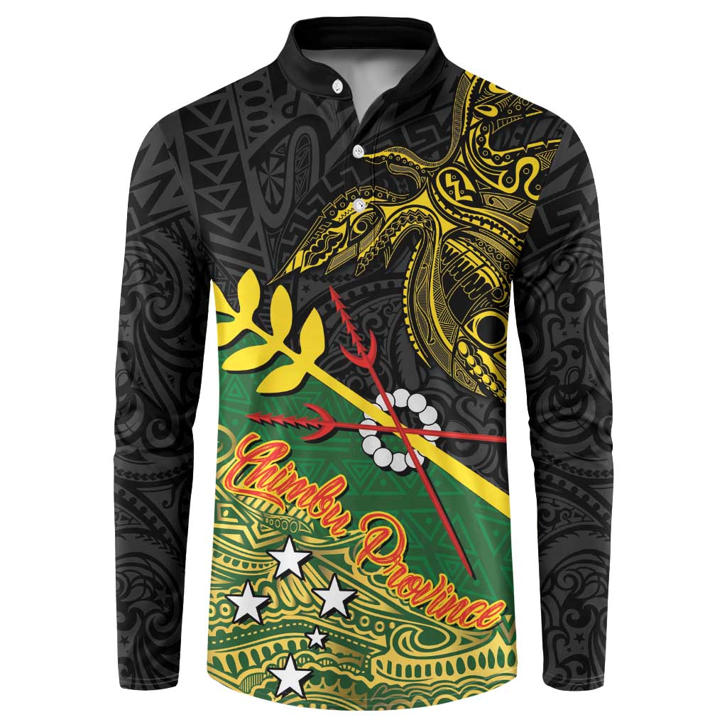 Personalized Chimpu Province Papua New Guinea Button Sweatshirt Bird-of-paradise Art Tattoo and Melanesian Motifs - Polynesian Pride