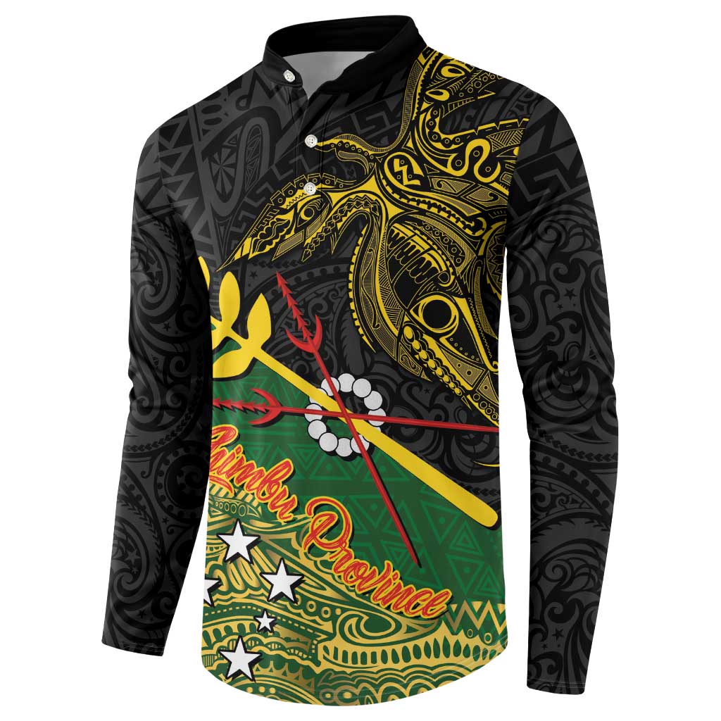 Personalized Chimpu Province Papua New Guinea Button Sweatshirt Bird-of-paradise Art Tattoo and Melanesian Motifs - Polynesian Pride