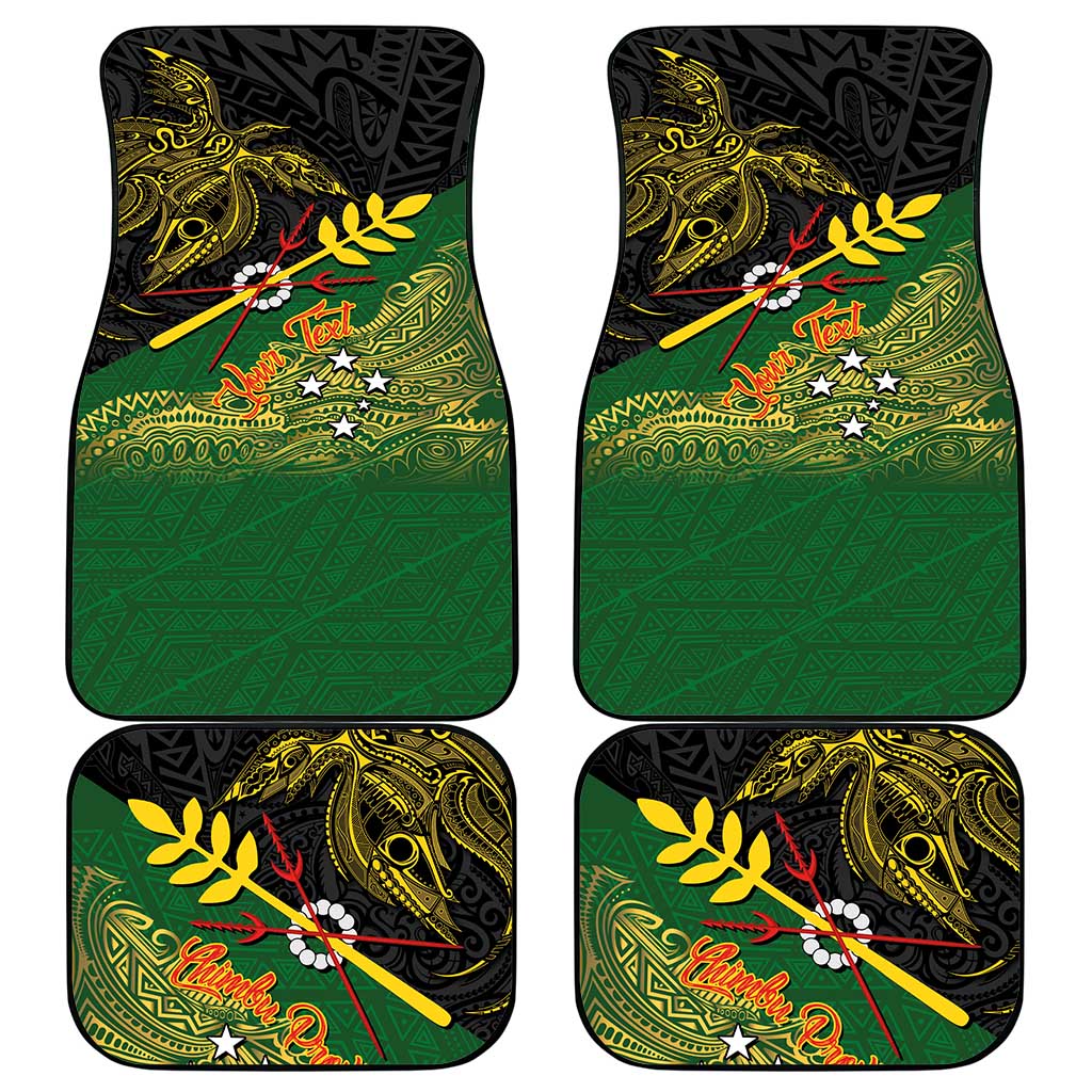 Personalized Chimpu Province Papua New Guinea Car Mats Bird-of-paradise Art Tattoo and Melanesian Motifs - Polynesian Pride