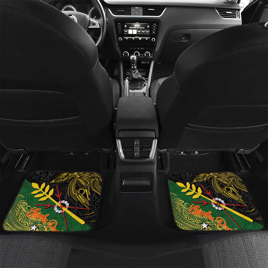 Personalized Chimpu Province Papua New Guinea Car Mats Bird-of-paradise Art Tattoo and Melanesian Motifs - Polynesian Pride