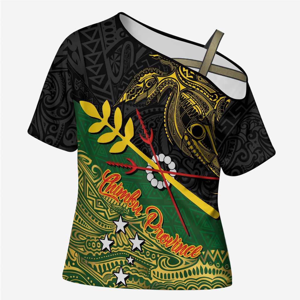 Personalized Chimpu Province Papua New Guinea Cross Shoulder Shirt Bird-of-paradise Art Tattoo and Melanesian Motifs - Polynesian Pride