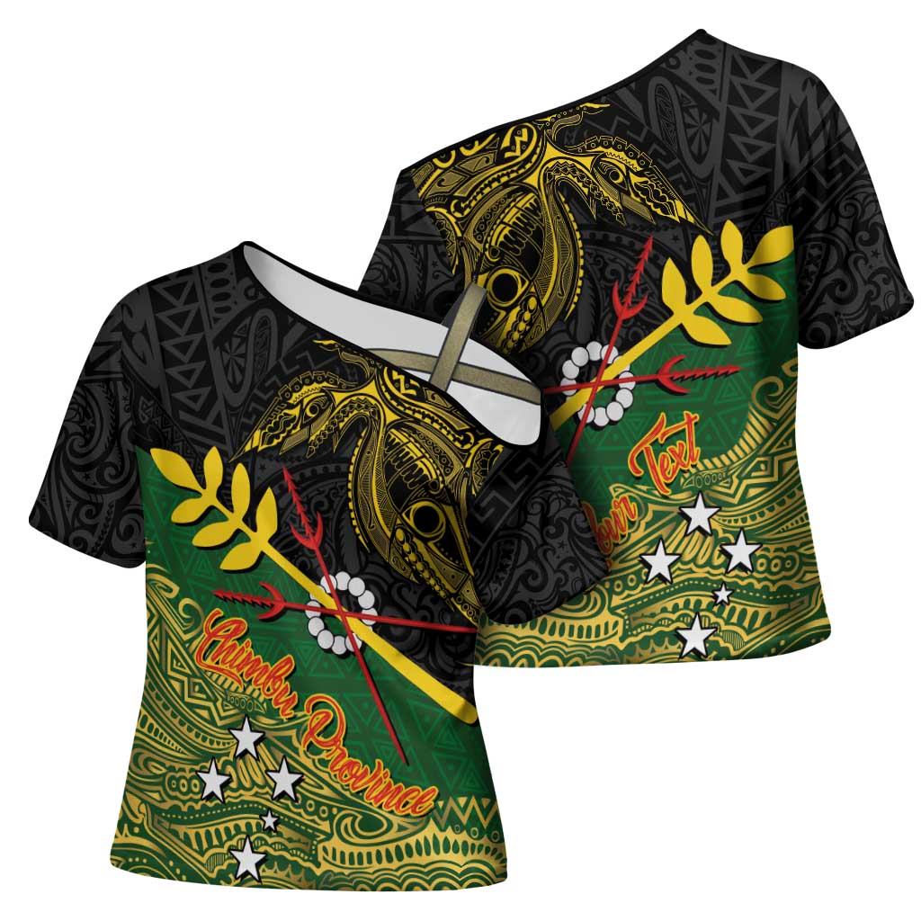 Personalized Chimpu Province Papua New Guinea Cross Shoulder Shirt Bird-of-paradise Art Tattoo and Melanesian Motifs - Polynesian Pride
