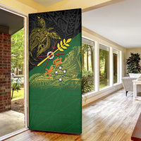 Personalized Chimpu Province Papua New Guinea Door Cover Bird-of-paradise Art Tattoo and Melanesian Motifs LT03 - Polynesian Pride