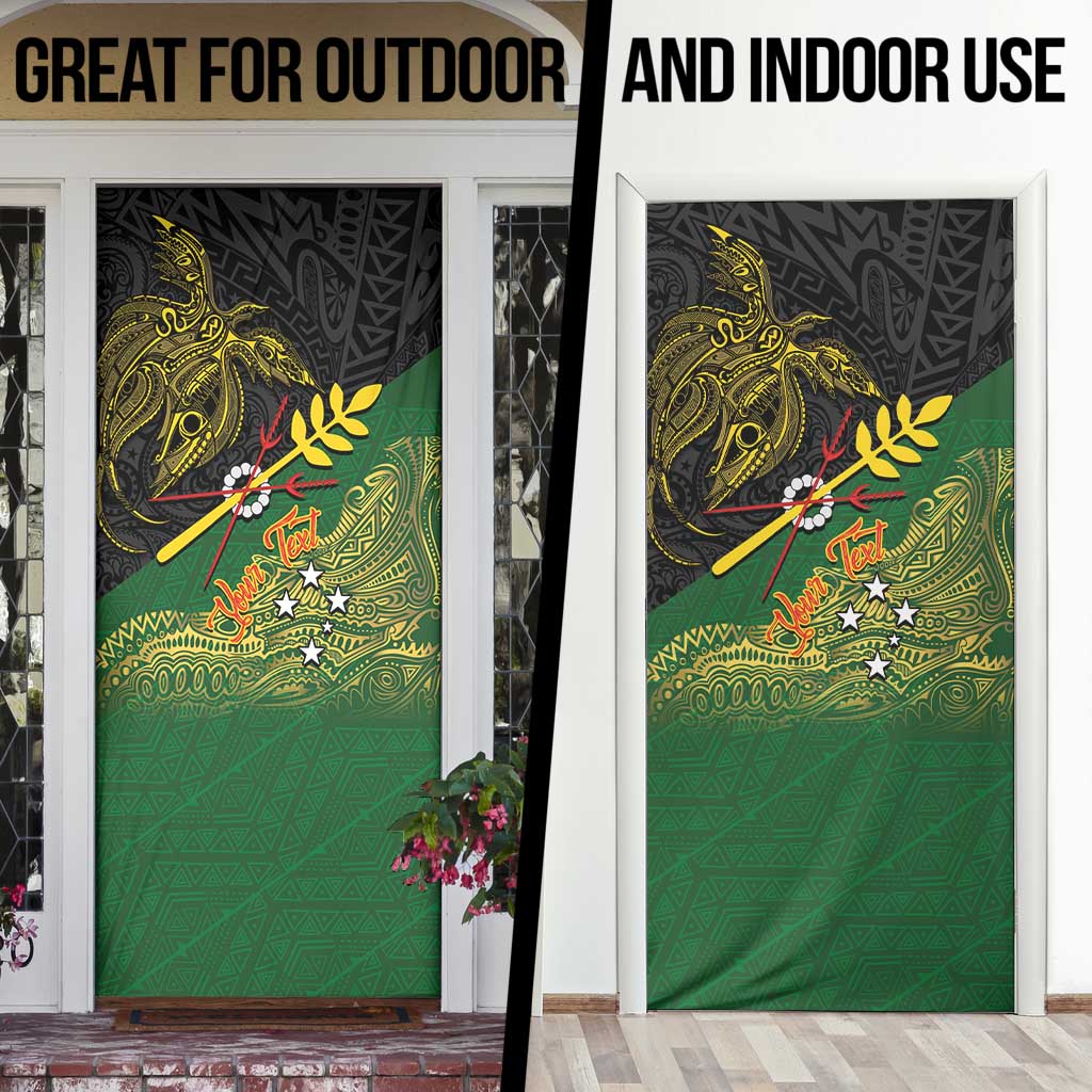 Personalized Chimpu Province Papua New Guinea Door Cover Bird-of-paradise Art Tattoo and Melanesian Motifs LT03 - Polynesian Pride