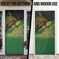 Personalized Chimpu Province Papua New Guinea Door Cover Bird-of-paradise Art Tattoo and Melanesian Motifs LT03 - Polynesian Pride