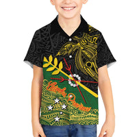 Personalized Chimpu Province Papua New Guinea Family Matching Summer Maxi Dress and Hawaiian Shirt Bird-of-paradise Art Tattoo and Melanesian Motifs - Polynesian Pride