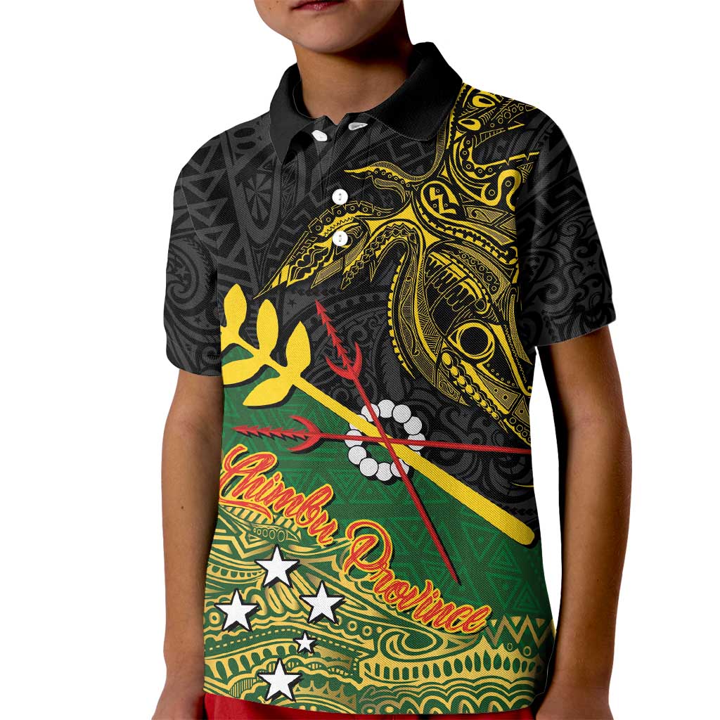 Personalized Chimpu Province Papua New Guinea Kid Polo Shirt Bird-of-paradise Art Tattoo and Melanesian Motifs - Polynesian Pride