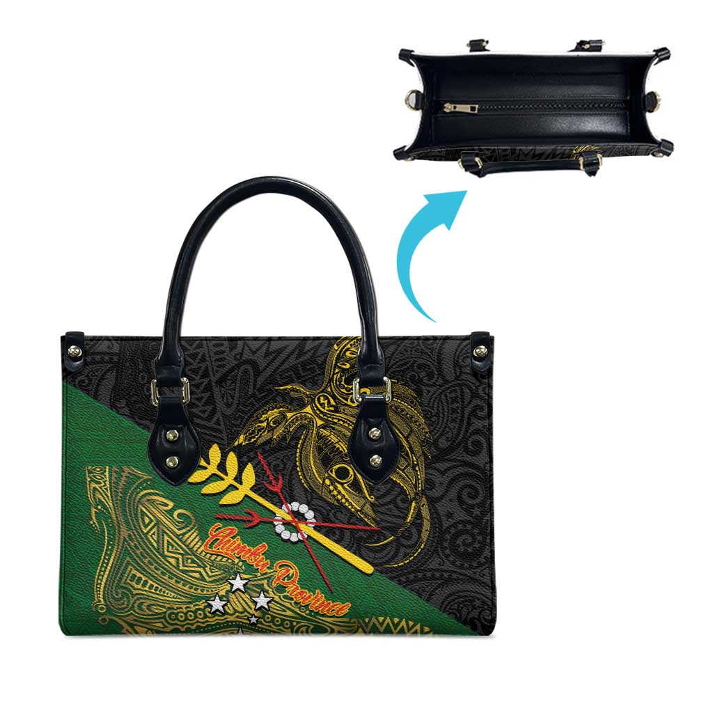 Chimpu Province Papua New Guinea Leather Bag Bird-of-paradise Art Tattoo and Melanesian Motifs - Polynesian Pride