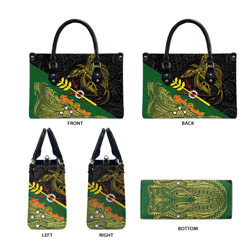 Chimpu Province Papua New Guinea Leather Bag Bird-of-paradise Art Tattoo and Melanesian Motifs - Polynesian Pride