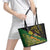 Chimpu Province Papua New Guinea Leather Tote Bag Bird-of-paradise Art Tattoo and Melanesian Motifs - Polynesian Pride