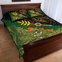 Chimpu Province Papua New Guinea Quilt Bed Set Bird-of-paradise Art Tattoo and Melanesian Motifs - Polynesian Pride