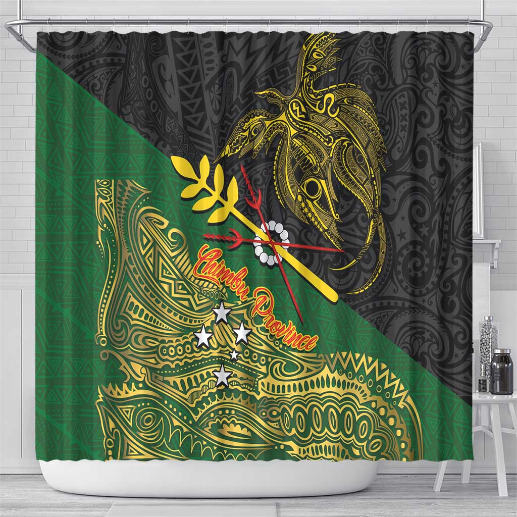 Chimpu Province Papua New Guinea Shower Curtain Bird-of-paradise Art Tattoo and Melanesian Motifs - Polynesian Pride
