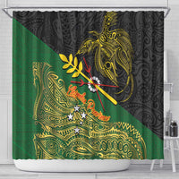 Chimpu Province Papua New Guinea Shower Curtain Bird-of-paradise Art Tattoo and Melanesian Motifs - Polynesian Pride