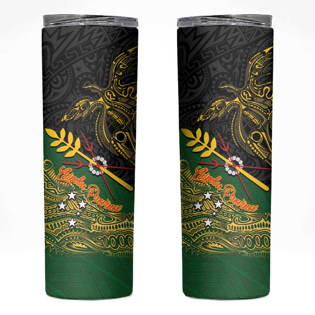 Chimpu Province Papua New Guinea Skinny Tumbler Bird-of-paradise Art Tattoo and Melanesian Motifs - Polynesian Pride