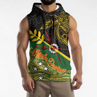 Personalized Chimpu Province Papua New Guinea Sleeveless Hoodie Bird-of-paradise Art Tattoo and Melanesian Motifs - Polynesian Pride