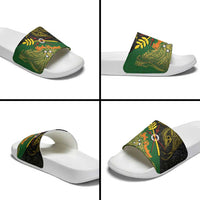 Chimpu Province Papua New Guinea Slide Sandals Bird-of-paradise Art Tattoo and Melanesian Motifs - Polynesian Pride