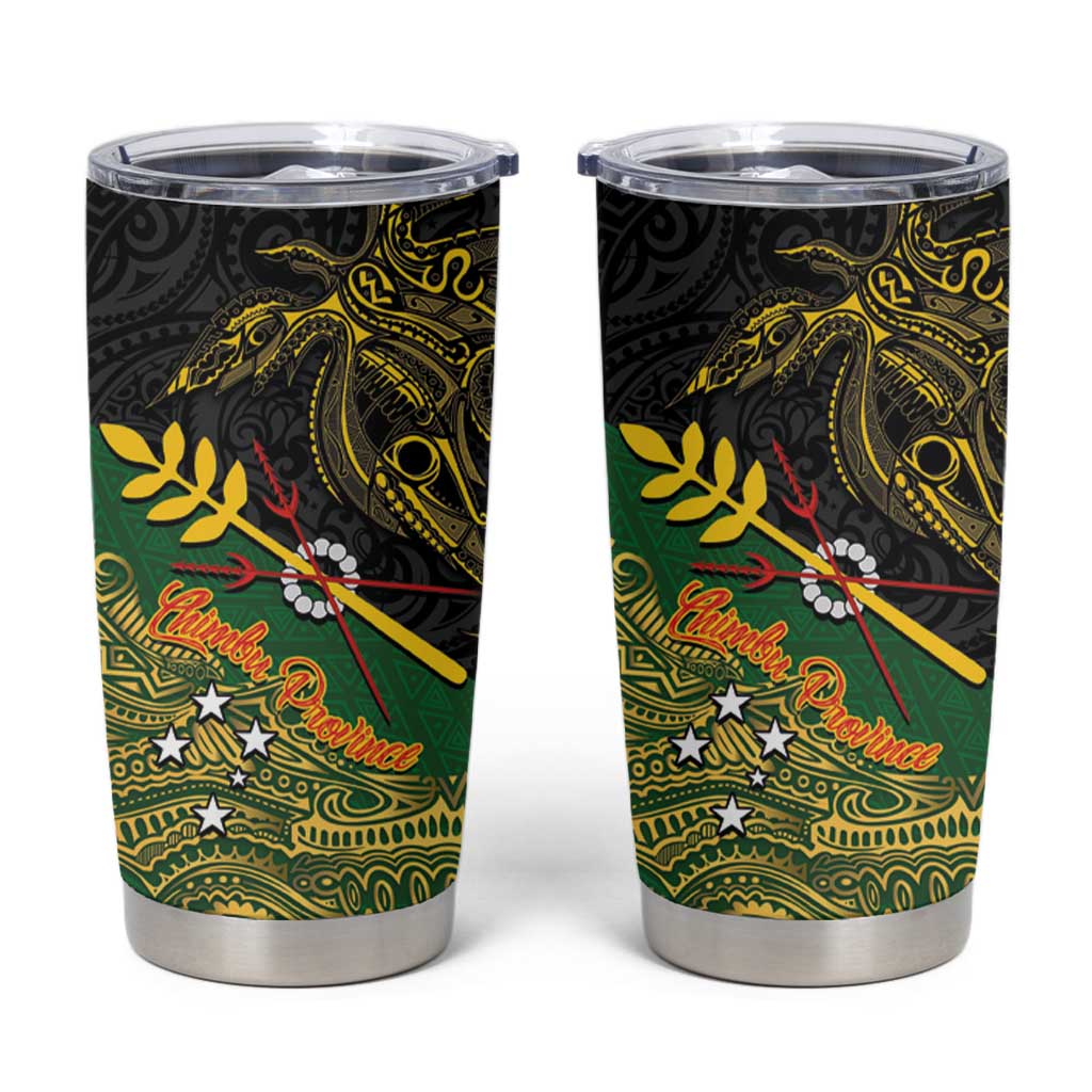 Chimpu Province Papua New Guinea Tumbler Cup Bird-of-paradise Art Tattoo and Melanesian Motifs - Polynesian Pride
