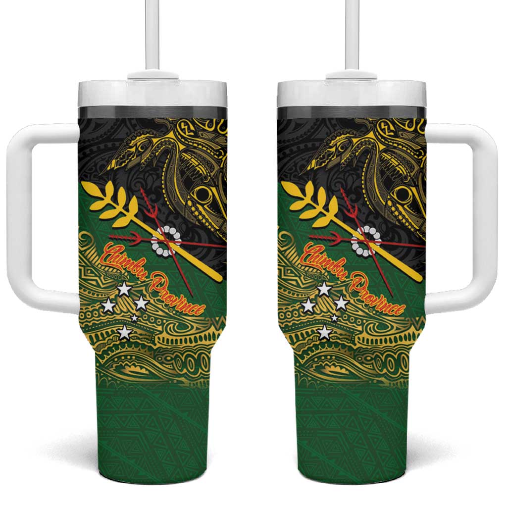 Chimpu Province Papua New Guinea Tumbler With Handle Bird-of-paradise Art Tattoo and Melanesian Motifs - Polynesian Pride