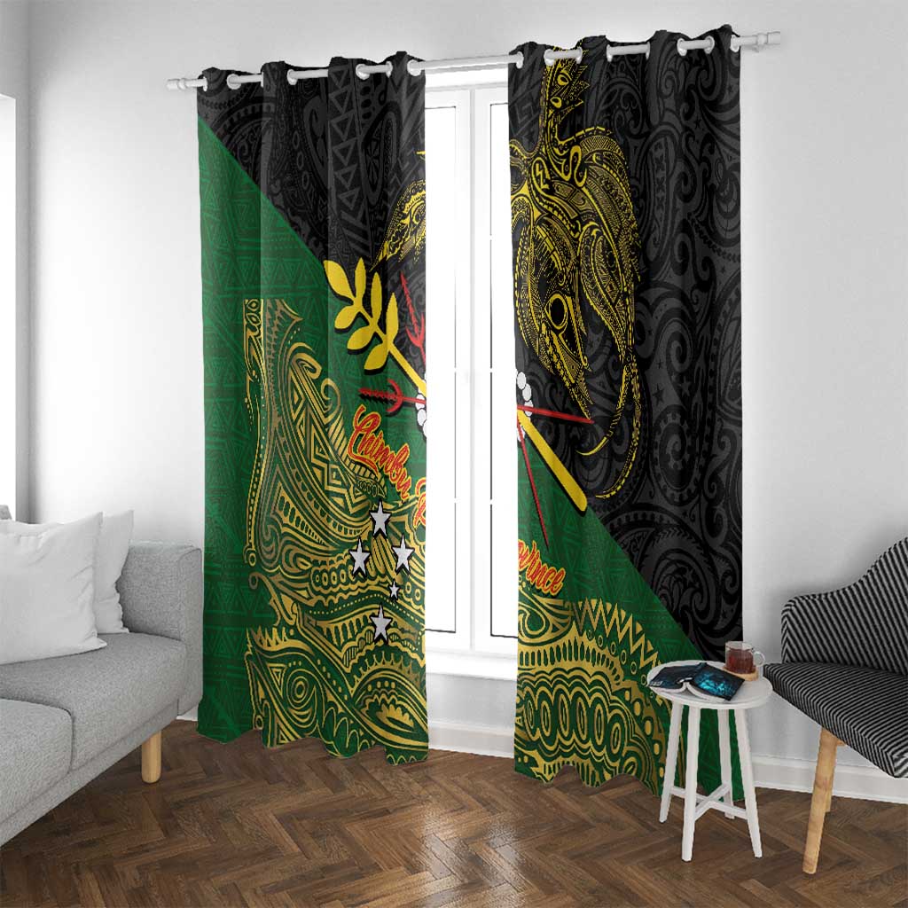 Chimpu Province Papua New Guinea Window Curtain Bird-of-paradise Art Tattoo and Melanesian Motifs - Polynesian Pride