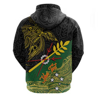 Personalized Chimpu Province Papua New Guinea Zip Hoodie Bird-of-paradise Art Tattoo and Melanesian Motifs - Polynesian Pride