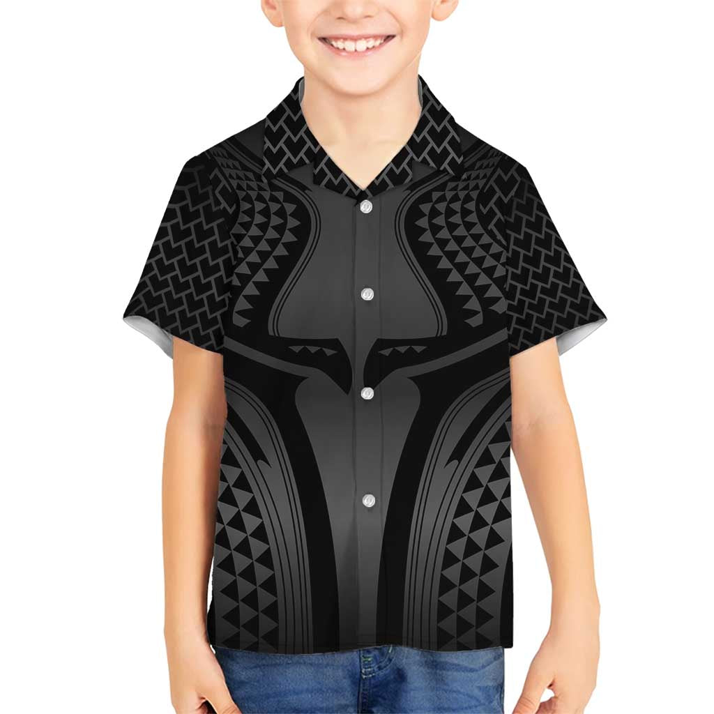 Hawaiian Kakau Art Tattoos Aquaman Style Family Matching Off Shoulder Maxi Dress and Hawaiian Shirt Special Edition LT03 Son's Shirt Black - Polynesian Pride