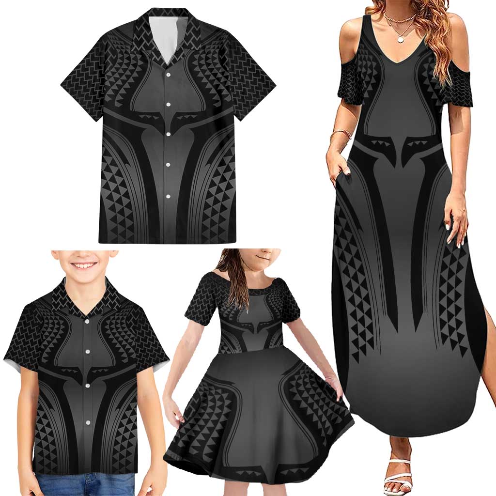 Hawaiian Kakau Art Tattoos Aquaman Style Family Matching Summer Maxi Dress and Hawaiian Shirt Special Edition LT03 - Polynesian Pride