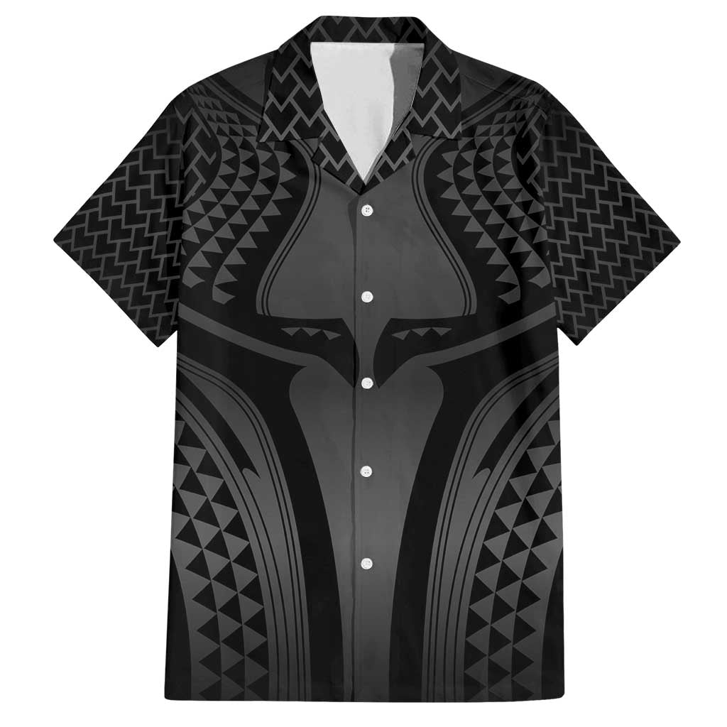 Hawaiian Kakau Art Tattoos Aquaman Style Family Matching Summer Maxi Dress and Hawaiian Shirt Special Edition LT03 Dad's Shirt - Short Sleeve Black - Polynesian Pride